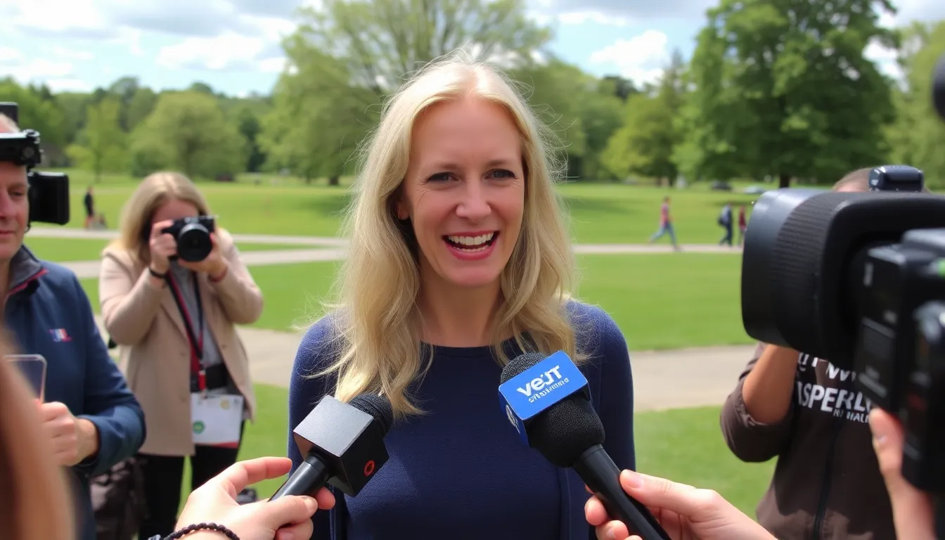 Sophie Raworth is seen speaking passionately during an interview about her aspirations to continue running into her 80s, highlighting the importance of fitness for older adults.
