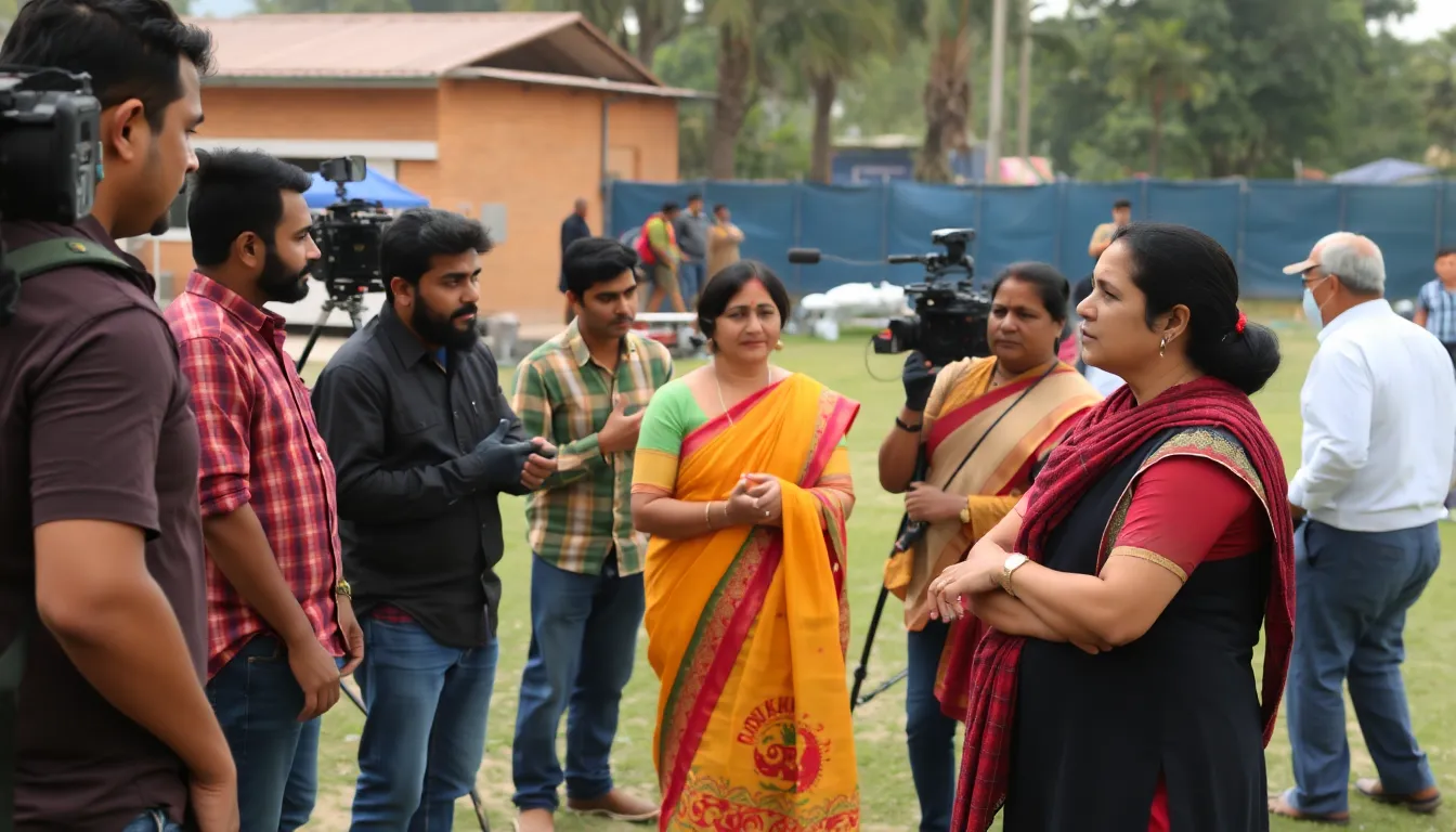Filmmakers from both nations collaborating on set, highlighting the growing trend of international partnerships in the film industry