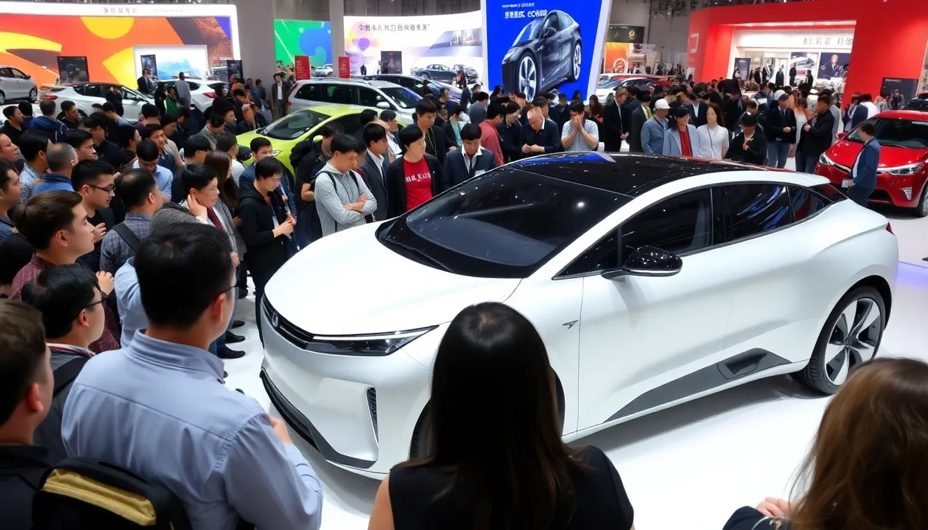 A bustling urban street scene in China highlights the growing presence of electric vehicles like the Jaecoo 7, reflecting the shift towards sustainable transportation