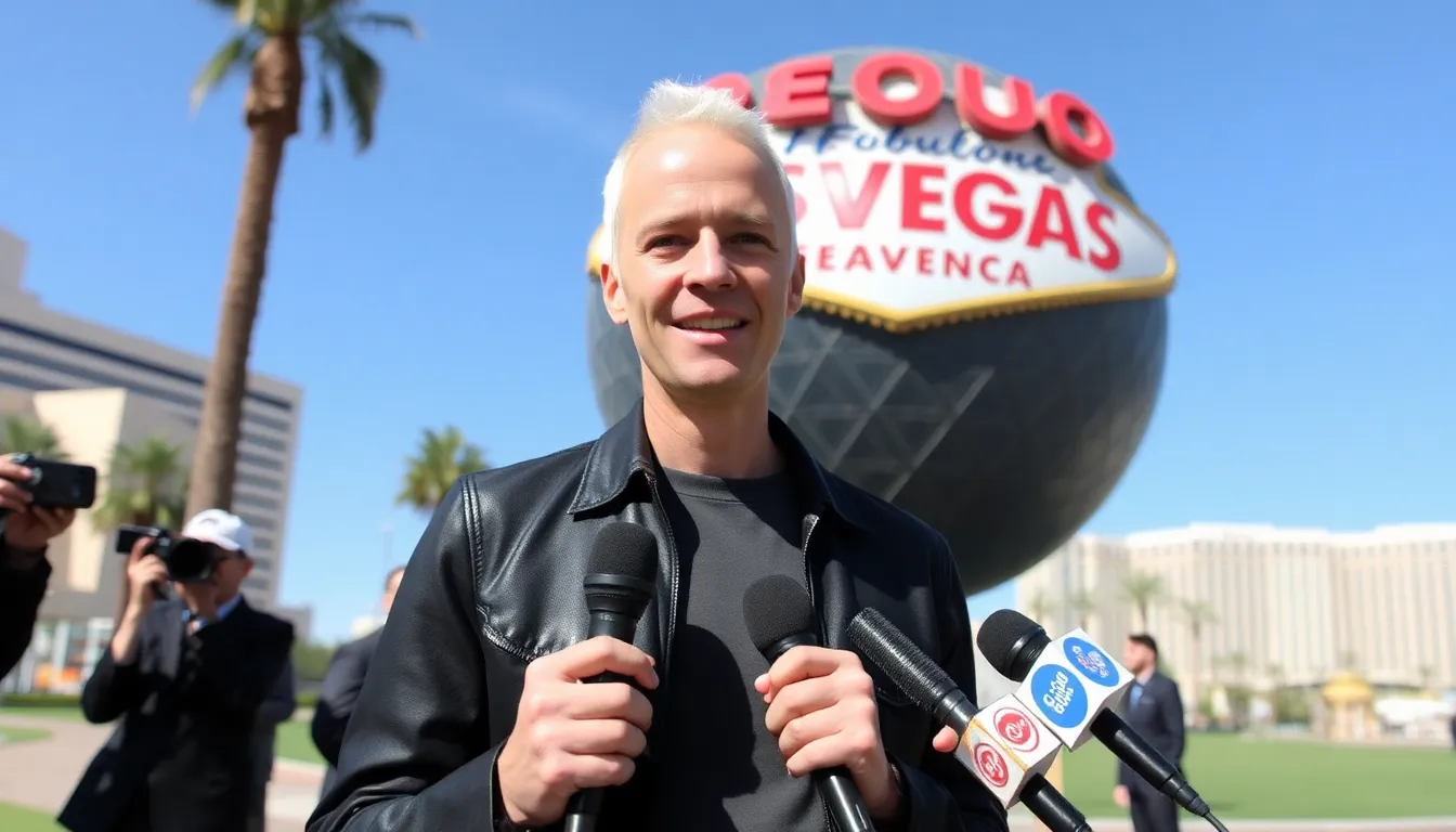Tony Kanal speaks to reporters about No Doubt's upcoming residency at the Las Vegas Sphere, expressing enthusiasm for reconnecting with fans and the potential for new music.