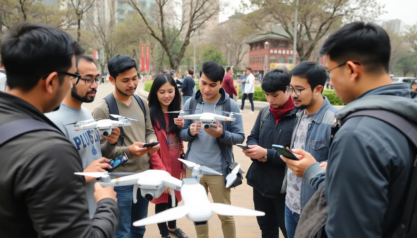 A group of drone enthusiasts in Beijing discusses the recent government ban on drone sales, expressing concern over its impact on their hobby and the industry.