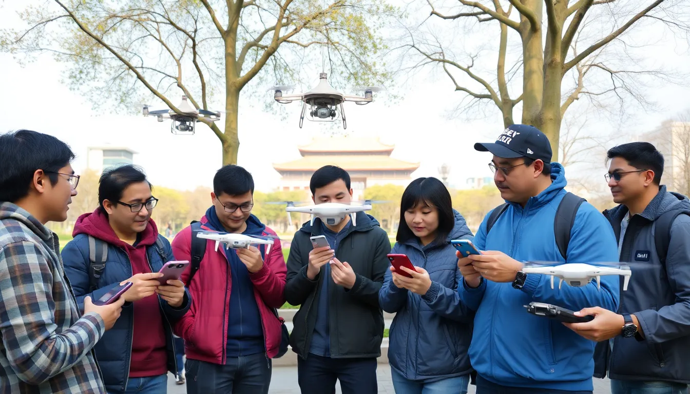 A closeup of DJI drones, representing the leading manufacturer affected by the new regulations in the Chinese capital