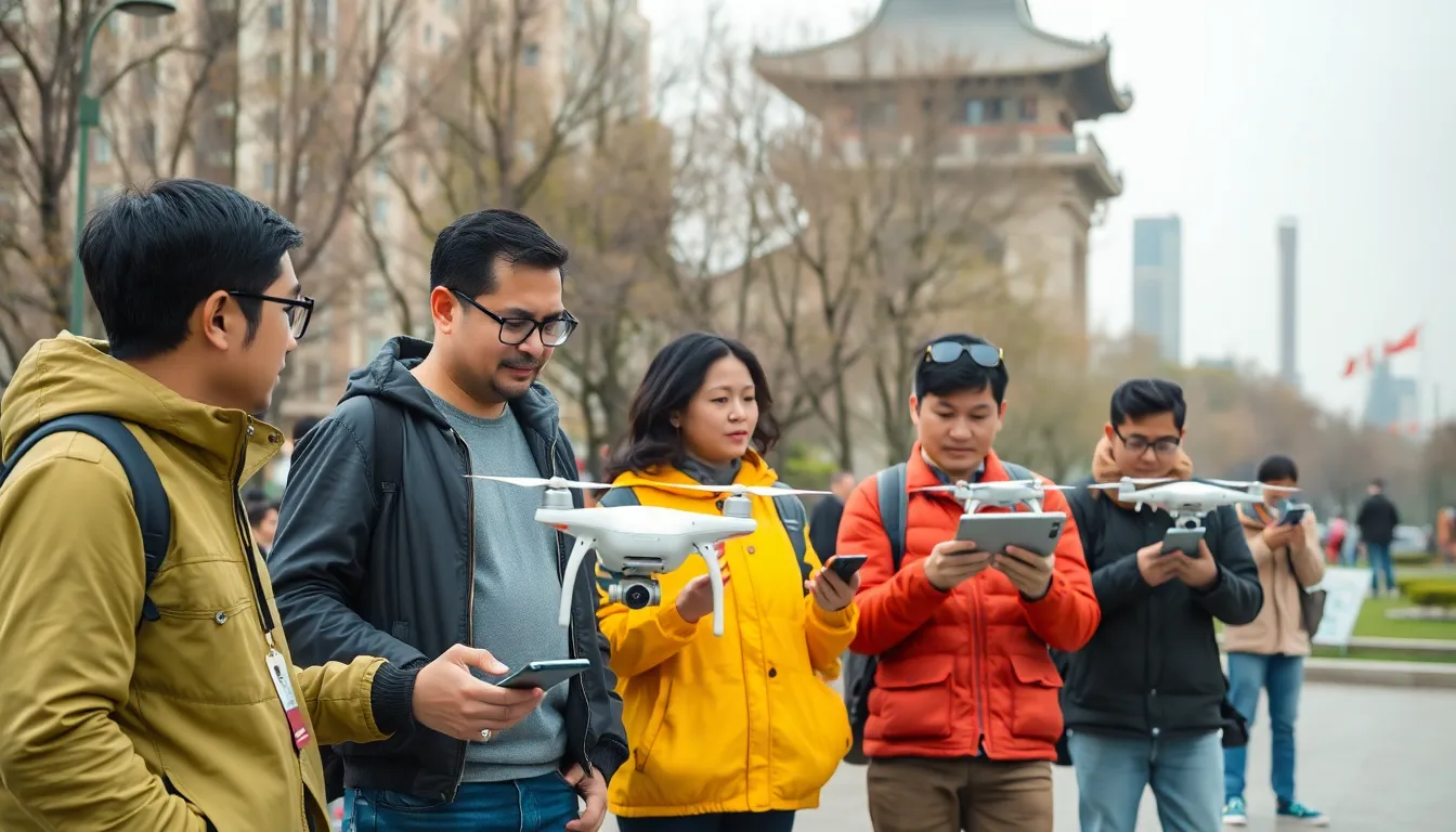 Consumers exploring alternative hobbies in a local park, highlighting the shift in activities due to the restrictions on drone usage