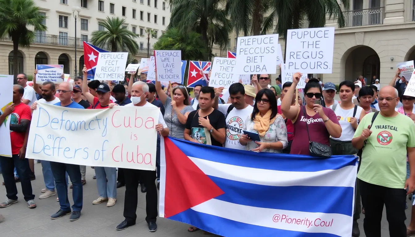 Cuban citizens navigating through daily life amid economic hardships, showcasing the impact of sanctions and political repression on the island
