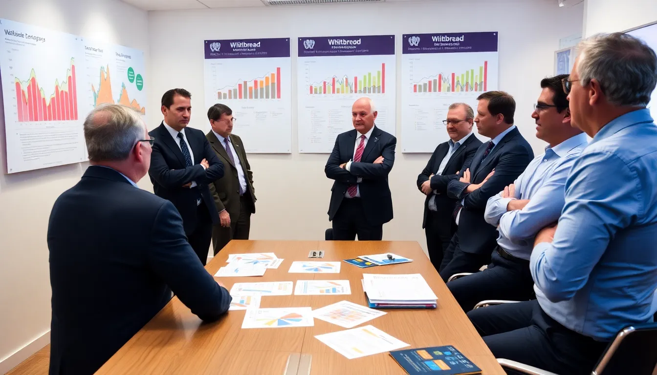Executives from Whitbread discuss strategic changes during a tense meeting as hedge fund investors express their dissatisfaction with the company's performance and future plans.
