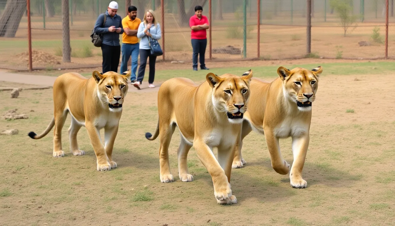 The wildlife park staff prepare for a special event to celebrate the arrival of the Asiatic lions, highlighting their commitment to education and conservation