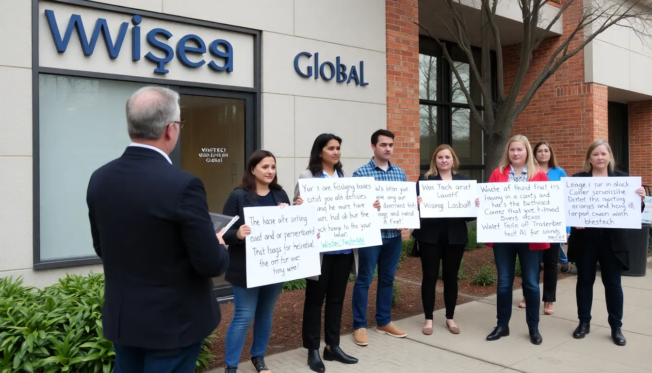 A closeup of a worker's worried expression highlights the emotional impact of job insecurity following WiseTech's decision to reduce its workforce