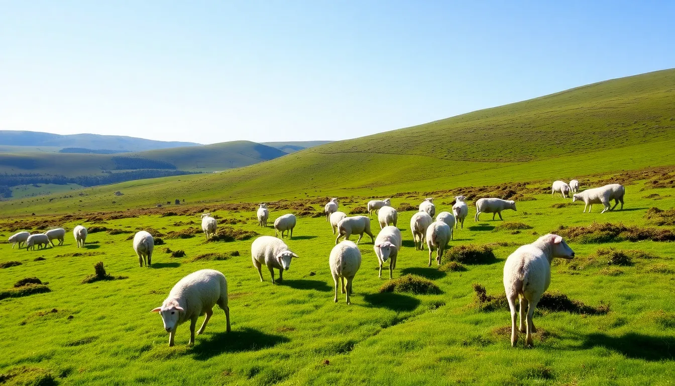 Sheep graze on a lush green peatland in County Tyrone, where a pilot project aims to explore sustainable management practices for restoring the damaged ecosystem.