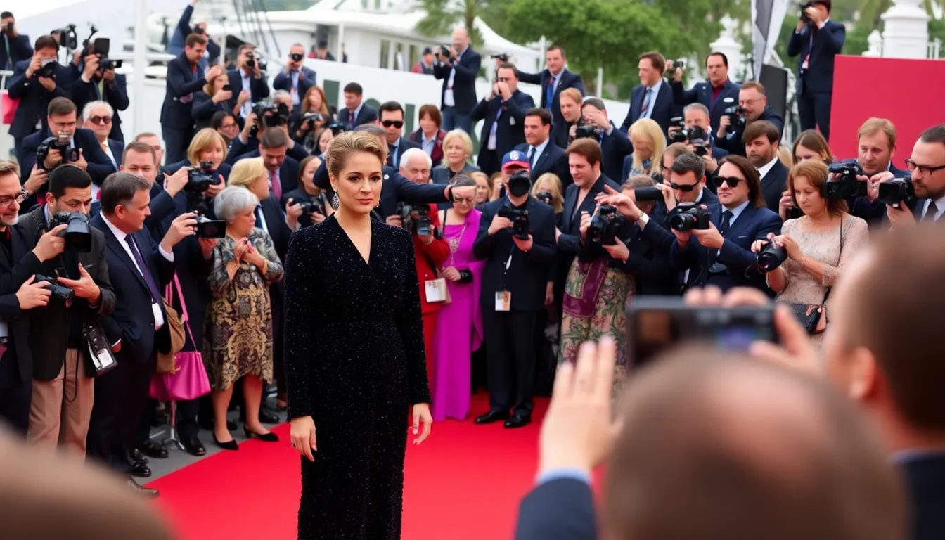 A captivating moment captured during the filming of the docuseries, showcasing the picturesque backdrop of Cannes alongside the production crew at work