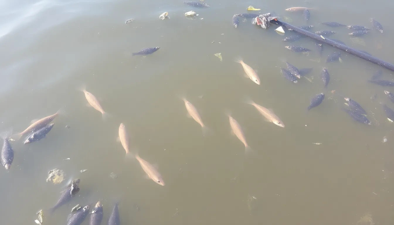 Local fishermen expressing concern over the potential impact of pollution on fish populations, emphasizing the economic uncertainty for fishing communities