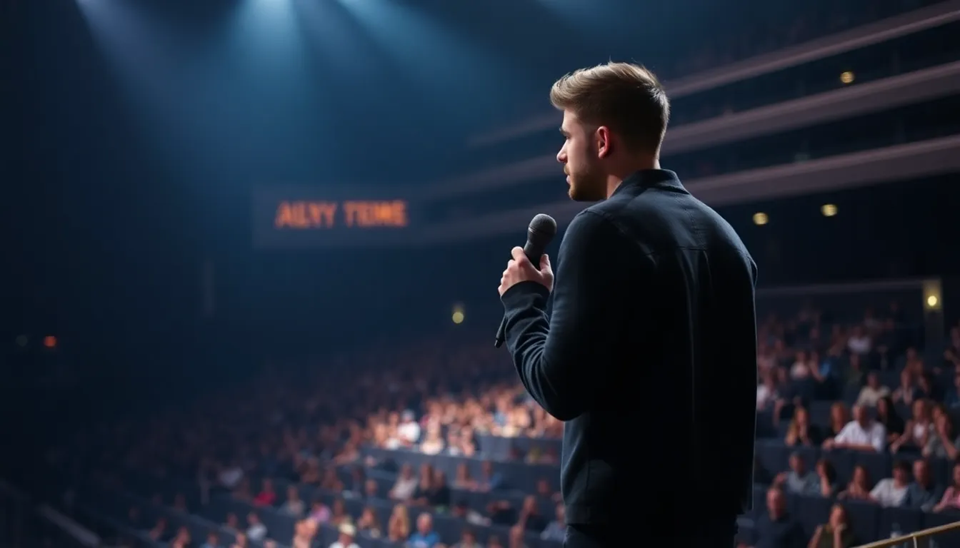 A crowded concert venue with eager fans waiting for Zayn Malik's performance, highlighting the excitement and anticipation before the cancellation announcement