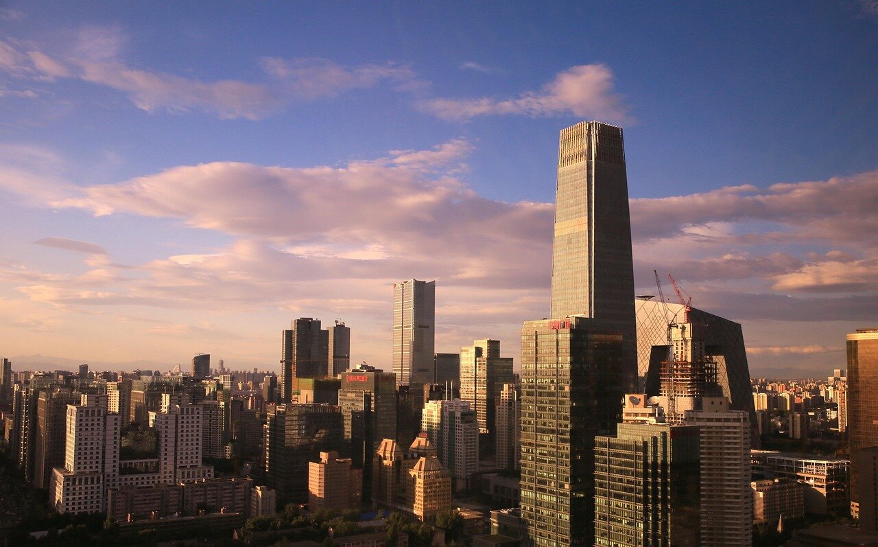 A view of Beijing's skyline featuring the China Zun, symbolizing the rapid urbanization and architectural ambition of the city amidst the recent aviation incident