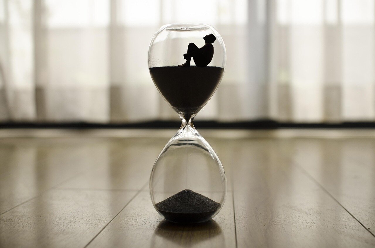A closeup of the Hourglass album cover, featuring a striking design that reflects the innovative collaboration between Dinnerstein and Glass