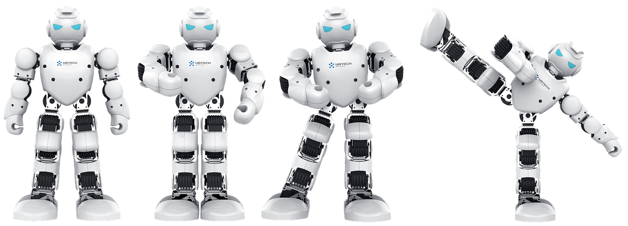 Engineers working on the development of a humanoid robot, showcasing the collaboration between technology firms and defense agencies in advancing military robotics