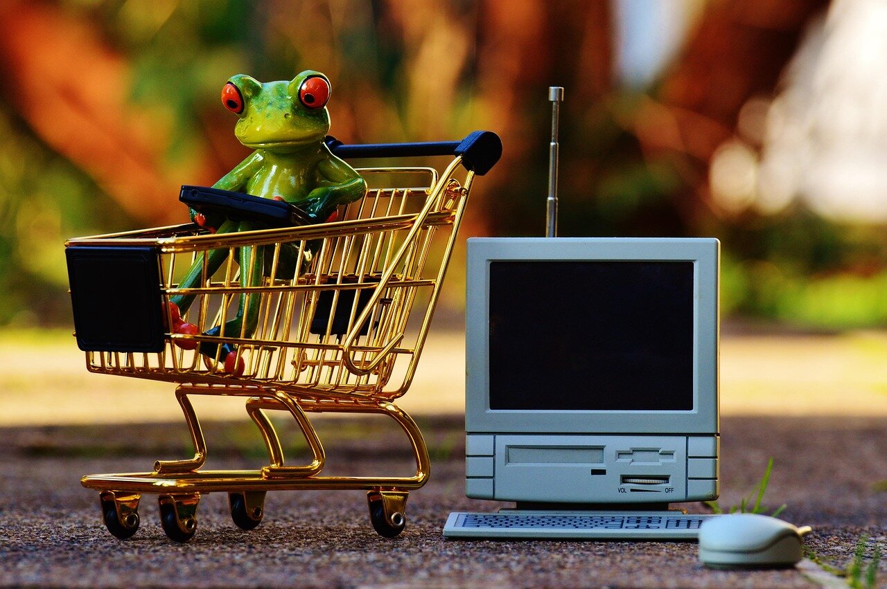 A diverse group of consumers shopping online, reflecting the evolving landscape of ecommerce shaped by AI advancements and personalized customer experiences