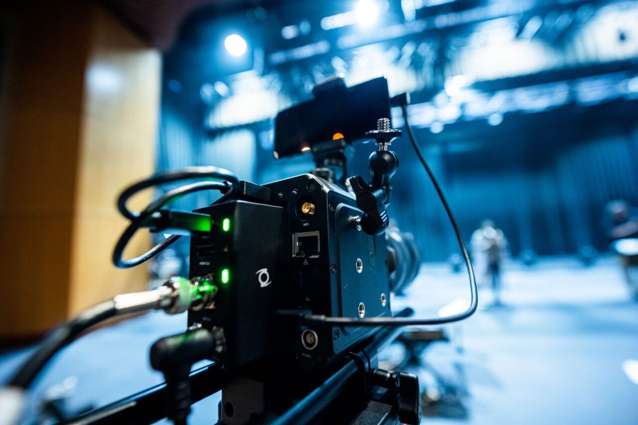 A showcase of diverse film projects displayed on a large screen during the CoProduction Market at the Sarajevo Film Festival